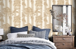 Обои R1628 фото в интерьере спальни превью