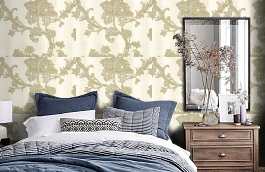 Обои R1634 фото в интерьере спальни превью