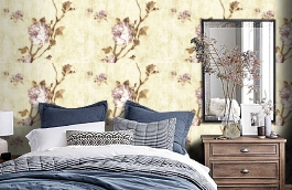 Обои R2702 фото в интерьере спальни превью