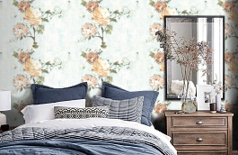 Обои R2705 фото в интерьере спальни превью