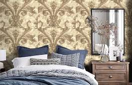 Обои R2718 фото в интерьере спальни превью