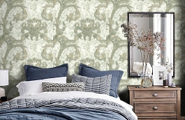 Обои R2721 фото в интерьере спальни превью