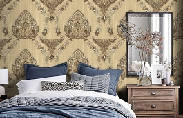 Обои R6401 фото в интерьере спальни превью