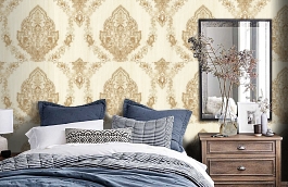 Обои R6407 фото в интерьере спальни превью