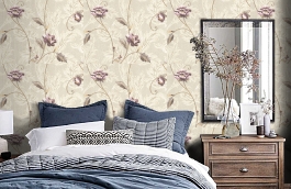 Обои R6415 фото в интерьере спальни превью