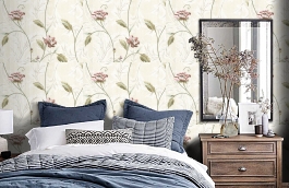 Обои R6419 фото в интерьере спальни превью