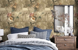 Обои R6617 фото в интерьере спальни превью