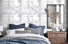 Обои R6622 фото в интерьере спальни превью