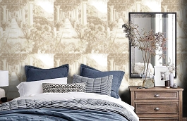 Обои R6624 фото в интерьере спальни превью