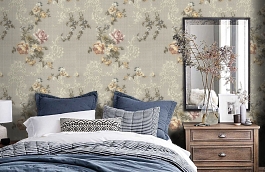 Обои R6631 фото в интерьере спальни превью