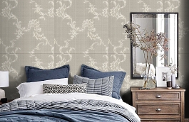 Обои R6632 фото в интерьере спальни превью