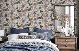 Обои 10145-02 фото в интерьере спальни превью