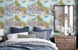 Обои 10229-01 фото в интерьере спальни превью