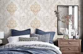 Обои 10385-02 фото в интерьере спальни превью