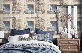 Обои 45-039-02 фото в интерьере спальни превью