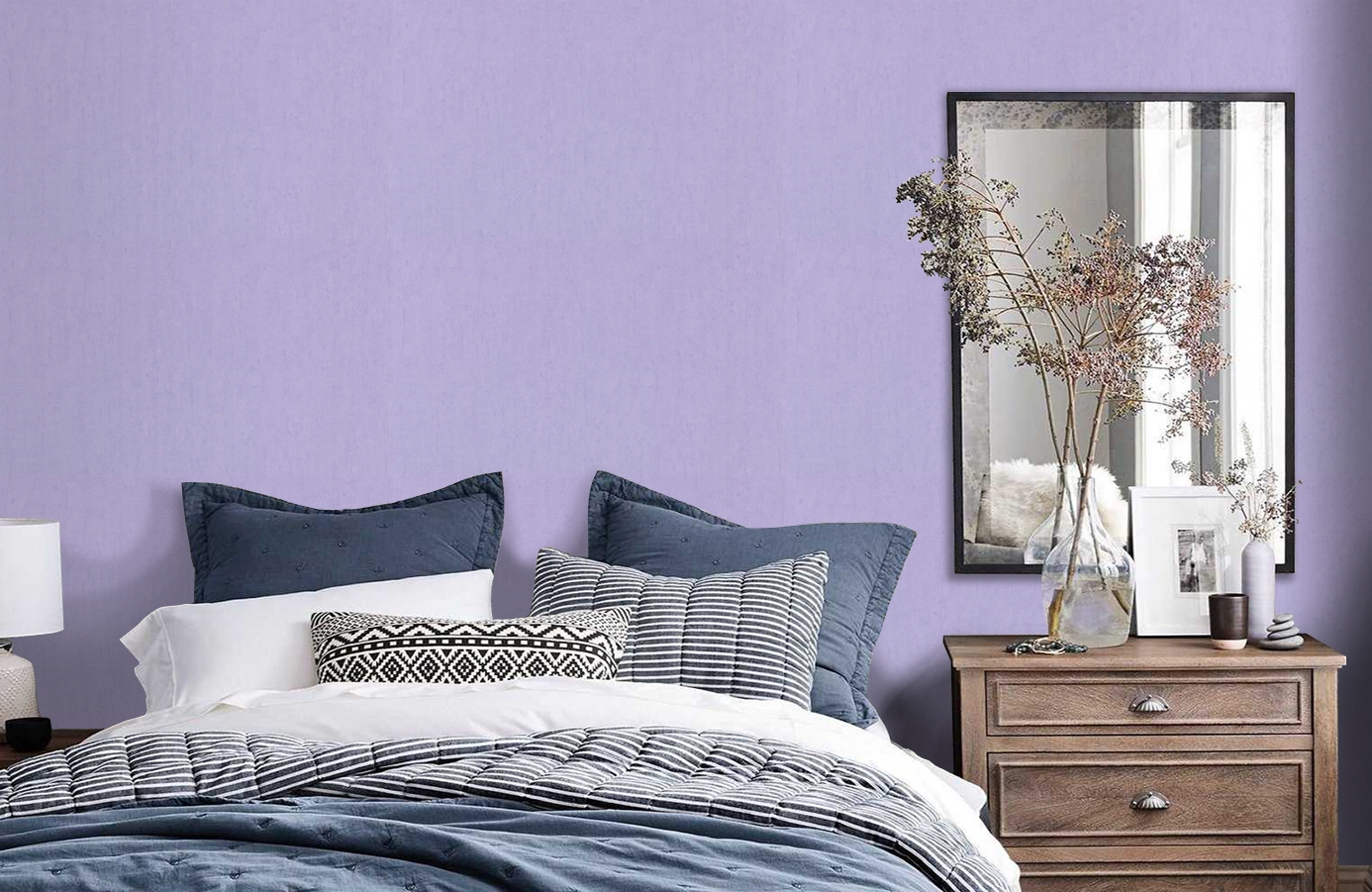 Обои 45-194-07 фото в интерьере спальни