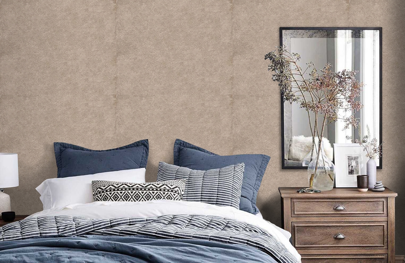 Обои 45-212-13 фото в интерьере спальни