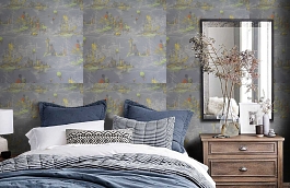 Обои 45A-326-01 фото в интерьере спальни превью
