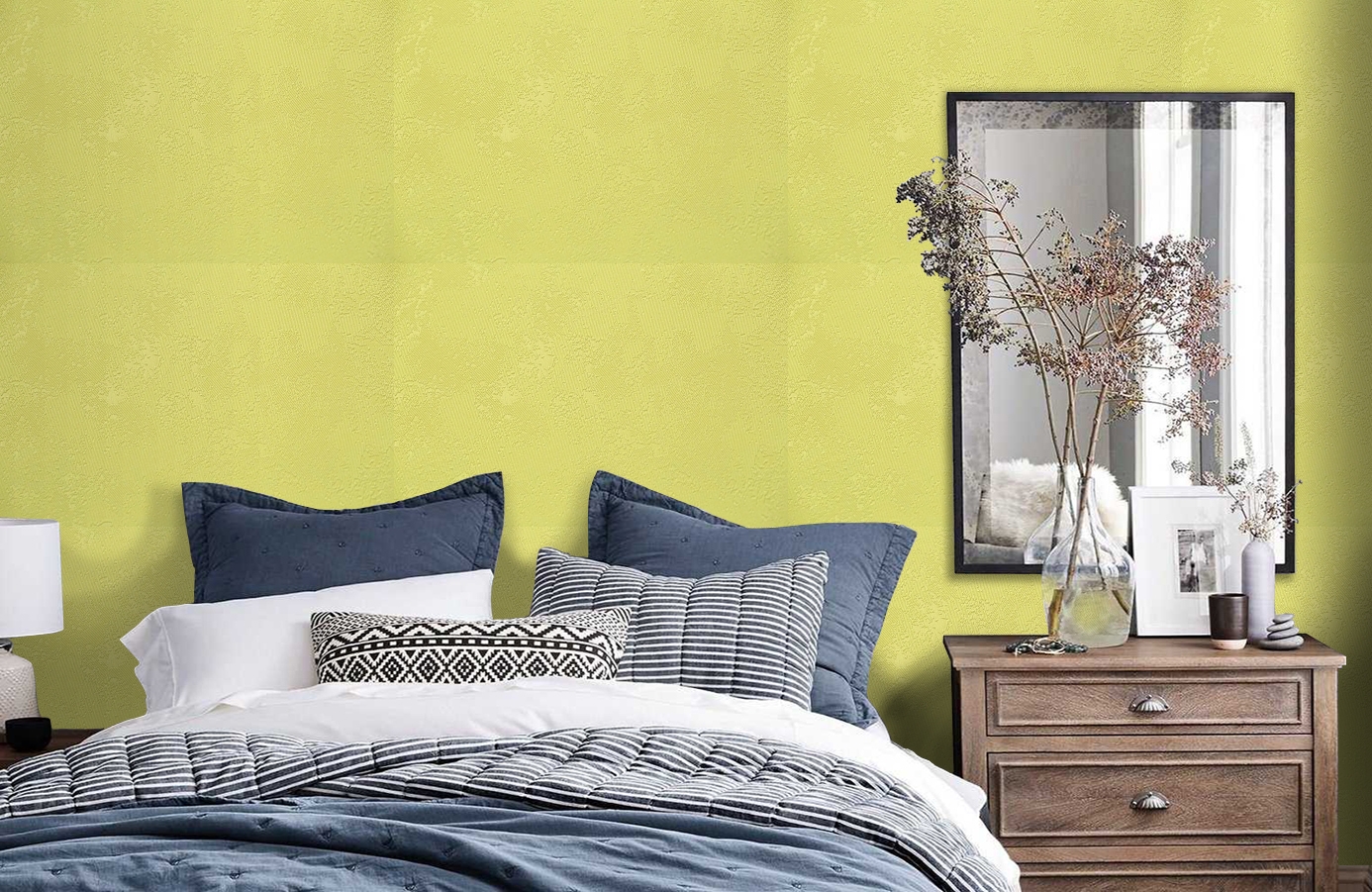 Обои 715-37 фото в интерьере спальни