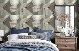 Обои 724-42 фото в интерьере спальни превью