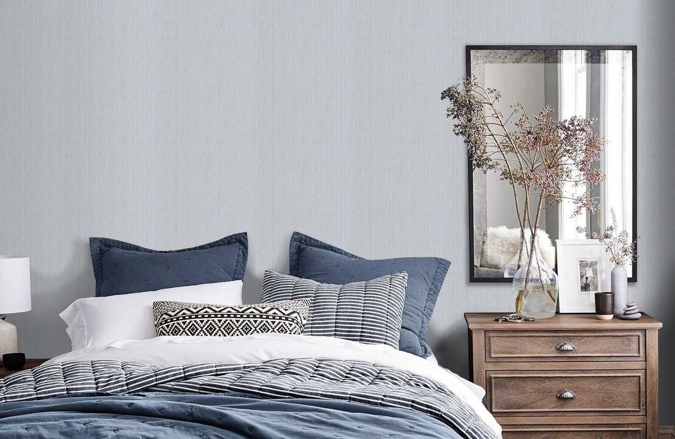 Обои 725-16 фото в интерьере спальни