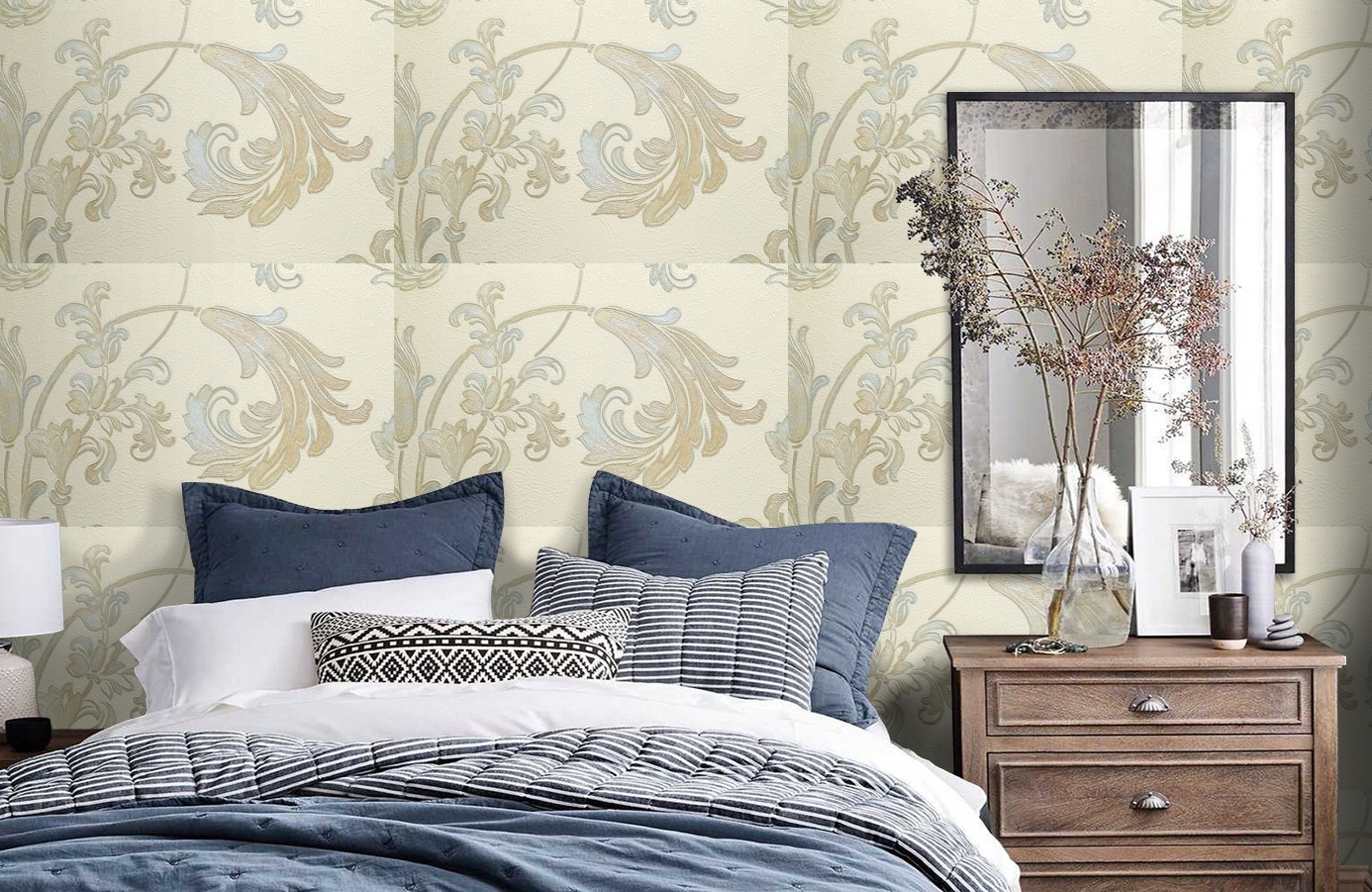 Обои 7382-26 фото в интерьере спальни Обои 7382-26 фото в интерьере спальни