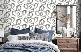 Обои PP71999-14 фото в интерьере спальни превью