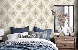 Обои 31013-1 фото в интерьере спальни превью