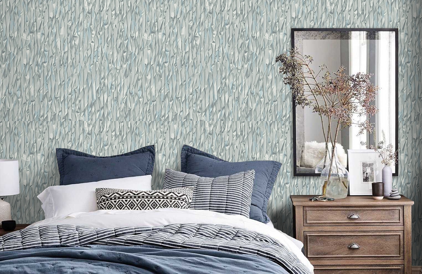 Обои 2602-5 фото в интерьере спальни