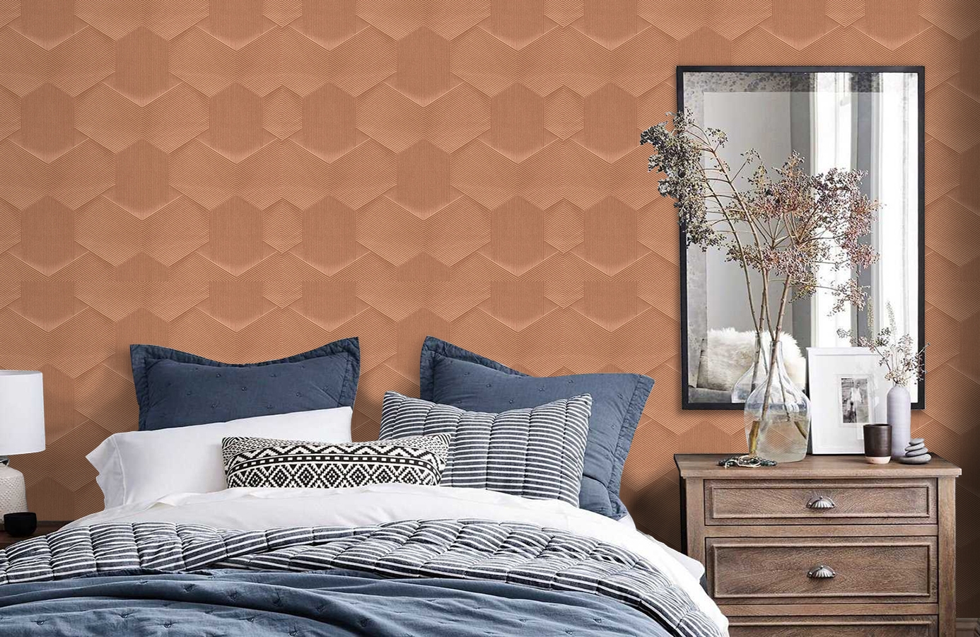 Обои 2603-5 фото в интерьере спальни