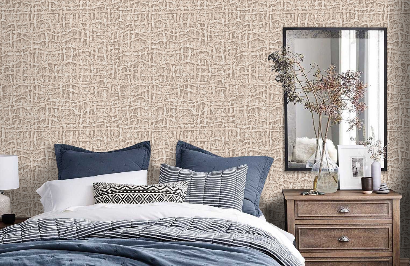 Обои 2607-5 фото в интерьере спальни