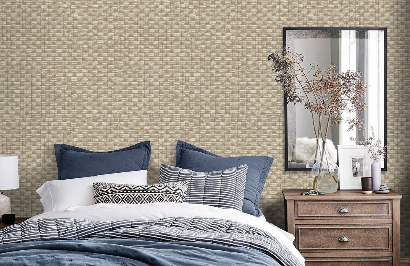 Обои 2609-7 фото в интерьере спальни