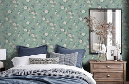 Обои 54396-6 фото в интерьере спальни превью