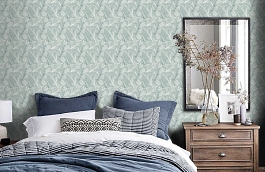 Обои HC31187-71 фото в интерьере спальни превью