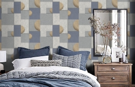 Обои HC72080-46 фото в интерьере спальни превью