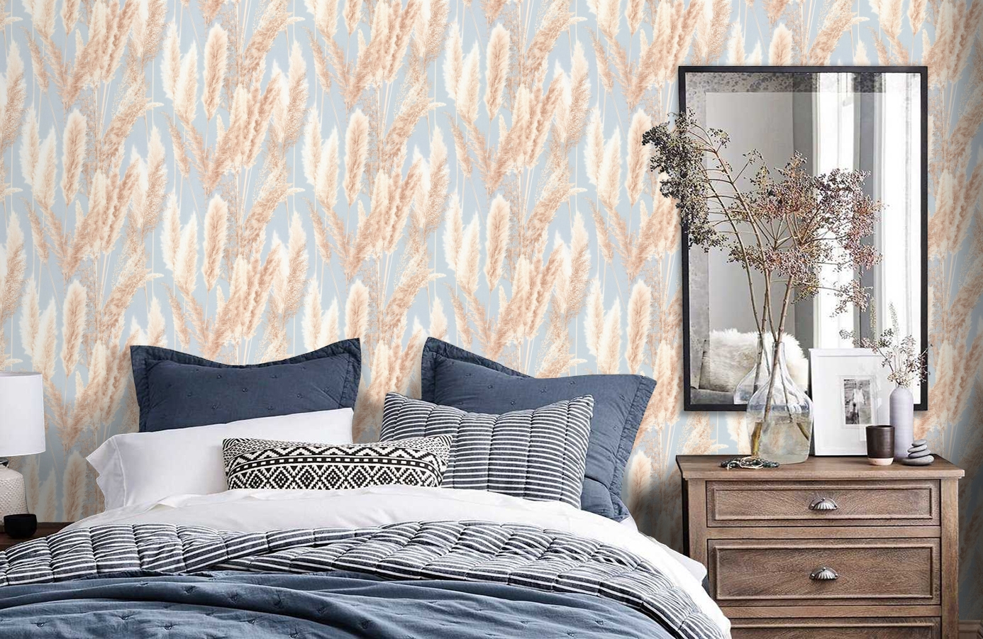 Обои VV72086-62 фото в интерьере спальни