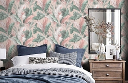 Обои VV72093-28 фото в интерьере спальни превью