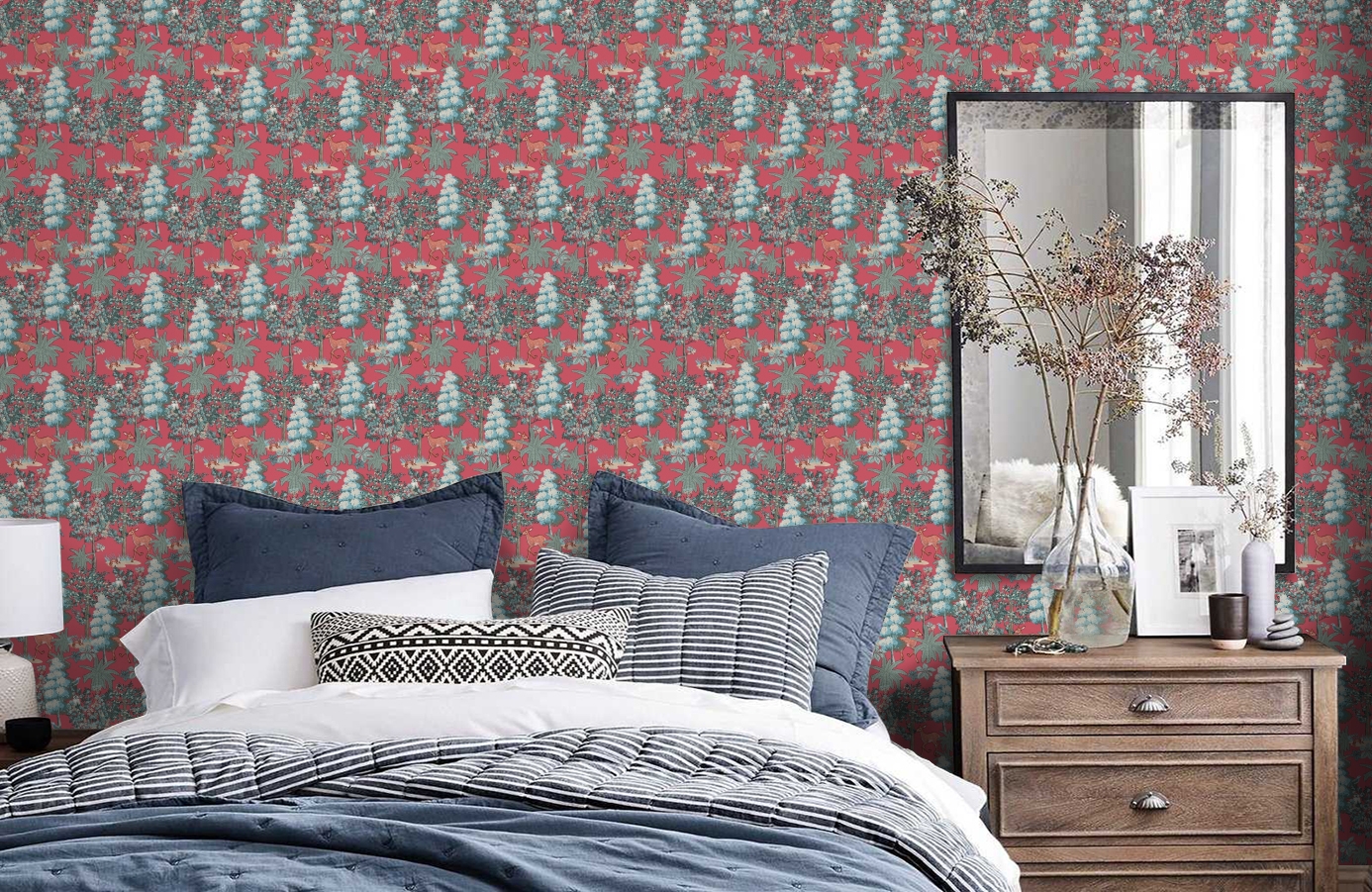 Обои 84215-6 фото в интерьере спальни