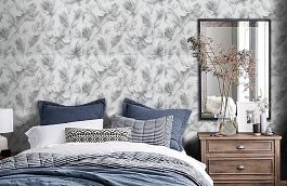 Обои 10981-04 фото в интерьере спальни превью