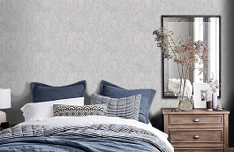 Обои HC72249-41 фото в интерьере спальни превью