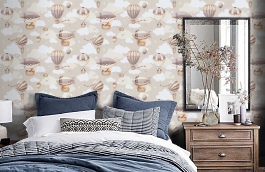 Обои HC72270-21 фото в интерьере спальни превью