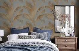 Обои 39991-3 фото в интерьере спальни превью