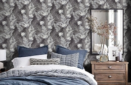 Обои HC72241-44 фото в интерьере спальни превью