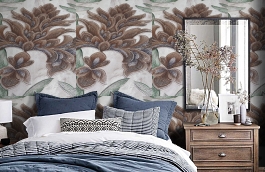 Обои HK61423 фото в интерьере спальни превью