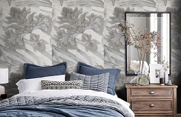 Обои HK61425 фото в интерьере спальни превью