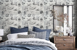 Обои 11209-02 фото в интерьере спальни превью