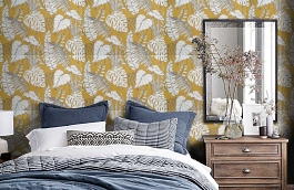 Обои 11247-04 фото в интерьере спальни превью