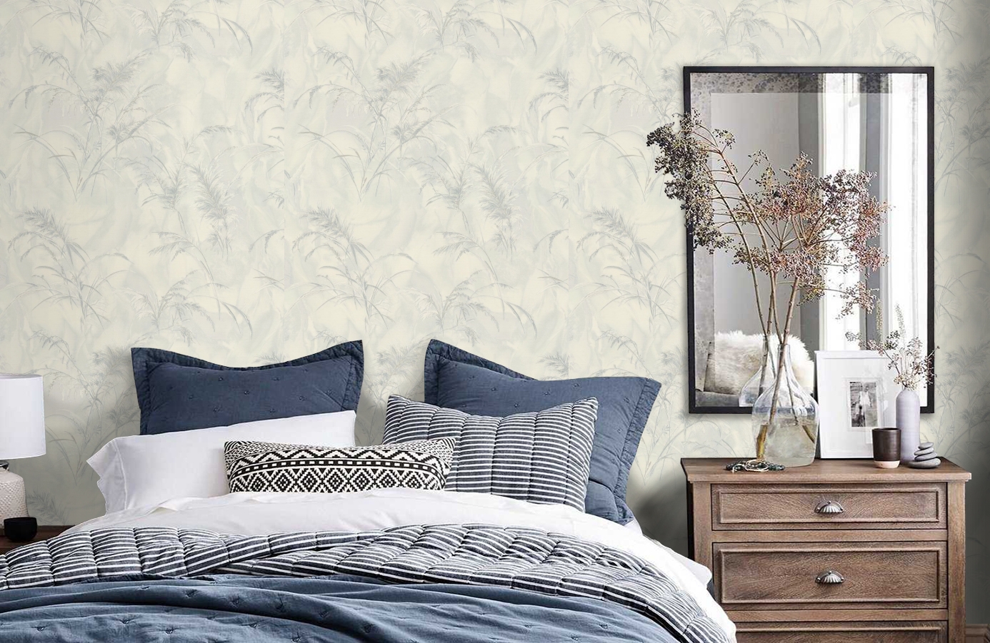 Обои 7286-00 фото в интерьере спальни