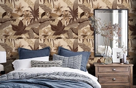 Обои RWT1801-3 фото в интерьере спальни превью