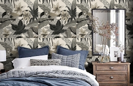 Обои RWT1801-4 фото в интерьере спальни превью